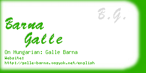 barna galle business card